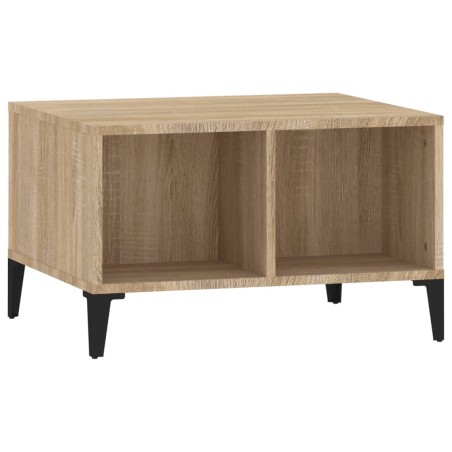 vidaXL Mesa de centro madera contrachapada roble Sonoma 60x50x36,5 cm