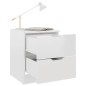 vidaXL Mesita de noche madera de ingeniería blanco brillo 40x40x50 cm vidaXL Mesita de noche madera de ingeniería blanco brillo 40x40x50 cm