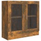 vidaXL Vitrina madera contrachapada roble ahumado 82,5x30,5x80 cm vidaXL Vitrina madera contrachapada roble ahumado 82,5x30,5x80 cm