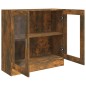 vidaXL Vitrina madera contrachapada roble ahumado 82,5x30,5x80 cm vidaXL Vitrina madera contrachapada roble ahumado 82,5x30,5x80 cm