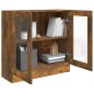 vidaXL Vitrina madera contrachapada roble ahumado 82,5x30,5x80 cm vidaXL Vitrina madera contrachapada roble ahumado 82,5x30,5x80 cm