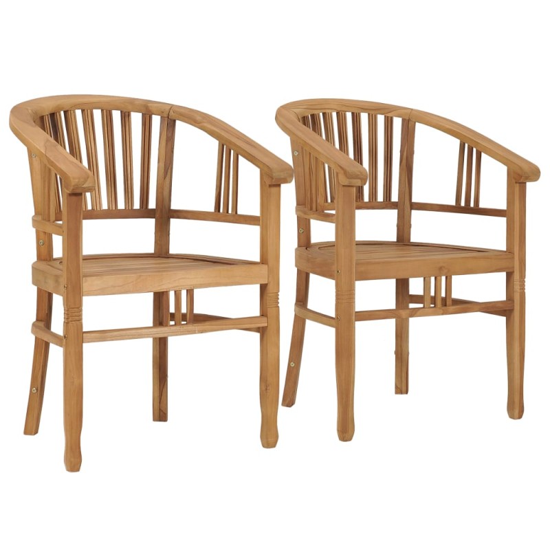 vidaXL Silla de jardín 2 unidades madera maciza de teca vidaXL Silla de jardín 2 unidades madera maciza de teca
