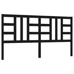 vidaXL Cabecero de cama madera maciza de pino negro 206x4x100 cm