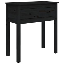 vidaXL Mesa consola de madera maciza de pino negro 70x35x75 cm
