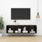 vidaXL Mueble TV pared contrachapada negro brillo 37x37x142,5 cm vidaXL Mueble TV pared contrachapada negro brillo 37x37x142,5 cm
