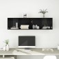 vidaXL Mueble TV pared contrachapada negro brillo 37x37x142,5 cm vidaXL Mueble TV pared contrachapada negro brillo 37x37x142,5 cm