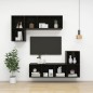 vidaXL Mueble TV pared contrachapada negro brillo 37x37x142,5 cm vidaXL Mueble TV pared contrachapada negro brillo 37x37x142,5 cm