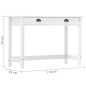 vidaXL Mesa consola Hill con 2 cajones madera pino 110x45x74 cm