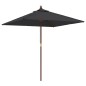 vidaXL Sombrilla de jardín con poste de madera negro 198x198x231 cm vidaXL Sombrilla de jardín con poste de madera negro 198x198x231 cm