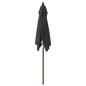 vidaXL Sombrilla de jardín con poste de madera negro 198x198x231 cm vidaXL Sombrilla de jardín con poste de madera negro 198x198x231 cm