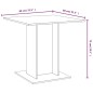 vidaXL Mesa de comedor madera contrachapada gris Sonoma 80x80x75 cm