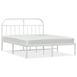 vidaXL Estructura de cama de metal con cabecero blanca 140x190 cm