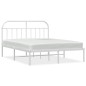 vidaXL Estructura de cama de metal con cabecero blanca 140x190 cm
