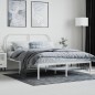 vidaXL Estructura de cama de metal con cabecero blanca 140x190 cm