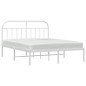 vidaXL Estructura de cama de metal con cabecero blanca 140x190 cm
