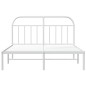 vidaXL Estructura de cama de metal con cabecero blanca 140x190 cm