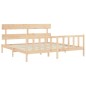 vidaXL Estructura de cama de matrimonio con cabecero madera maciza vidaXL Estructura de cama de matrimonio con cabecero madera maciza