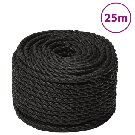 vidaXL Cuerda de trabajo polipropileno negro 14 mm 25 m