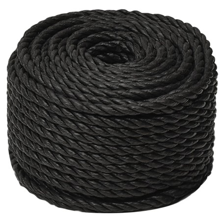 vidaXL Cuerda de trabajo polipropileno negro 14 mm 25 m
