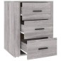 vidaXL Mesita de noche madera contrachapada gris Sonoma 50x36x60 cm