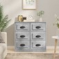 vidaXL Aparador de madera contrachapada gris hormigón 70x35,5x67,5 cm vidaXL Aparador de madera contrachapada gris hormigón 70x35,5x67,5 cm
