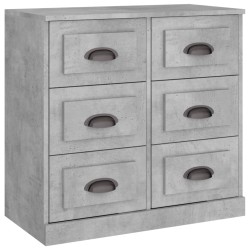 vidaXL Aparador de madera contrachapada gris hormigón 70x35,5x67,5 cm