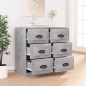 vidaXL Aparador de madera contrachapada gris hormigón 70x35,5x67,5 cm vidaXL Aparador de madera contrachapada gris hormigón 70x35,5x67,5 cm