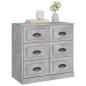 vidaXL Aparador de madera contrachapada gris hormigón 70x35,5x67,5 cm vidaXL Aparador de madera contrachapada gris hormigón 70x35,5x67,5 cm