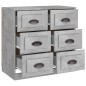 vidaXL Aparador de madera contrachapada gris hormigón 70x35,5x67,5 cm vidaXL Aparador de madera contrachapada gris hormigón 70x35,5x67,5 cm