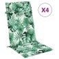 vidaXL Cojines silla respaldo alto 4 uds tela Oxford estampado hojas vidaXL Cojines silla respaldo alto 4 uds tela Oxford estampado hojas