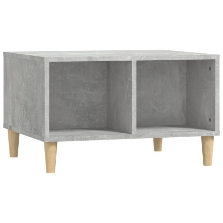vidaXL Mesa de centro madera contrachapada gris hormigón 60x50x36,5 cm