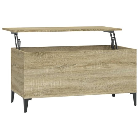 vidaXL Mesa de centro madera contrachapada roble Sonoma 90x44,5x45 cm