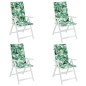 vidaXL Cojines silla respaldo alto 4 uds tela Oxford estampado hojas vidaXL Cojines silla respaldo alto 4 uds tela Oxford estampado hojas