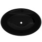 Lavabo de cerámica con agujero para grifo/desagüe negro ovalado Lavabo de cerámica con agujero para grifo/desagüe negro ovalado