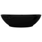 Lavabo de cerámica con agujero para grifo/desagüe negro ovalado Lavabo de cerámica con agujero para grifo/desagüe negro ovalado