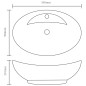 Lavabo de cerámica con agujero para grifo/desagüe negro ovalado Lavabo de cerámica con agujero para grifo/desagüe negro ovalado