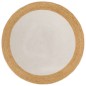vidaXL Alfombra trenzada yute y algodón redonda blanca y natural 90 cm