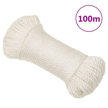 vidaXL Cuerda de trabajo polipropileno blanco 6 mm 100 m