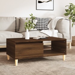 vidaXL Mesa de centro madera contrachapada marrón roble 90x50x36,5 cm