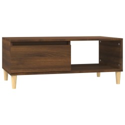 vidaXL Mesa de centro madera contrachapada marrón roble 90x50x36,5 cm