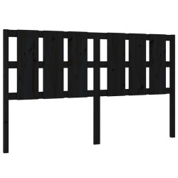 vidaXL Cabecero de cama madera maciza de pino negro 165,5x4x100 cm