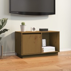 vidaXL Mueble de TV madera maciza de pino marrón miel 74x35x44 cm