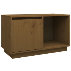 vidaXL Mueble de TV madera maciza de pino marrón miel 74x35x44 cm