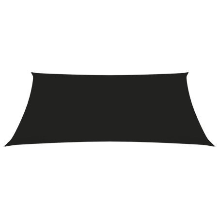 vidaXL Toldo de vela trapezoidal de tela oxford negro 3/4x3 m