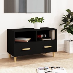 vidaXL Mueble para TV madera contrachapada negro 80x36x50 cm