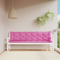 vidaXL Cojines para banco de jardín 2 uds tela rosa 200x50x7 cm