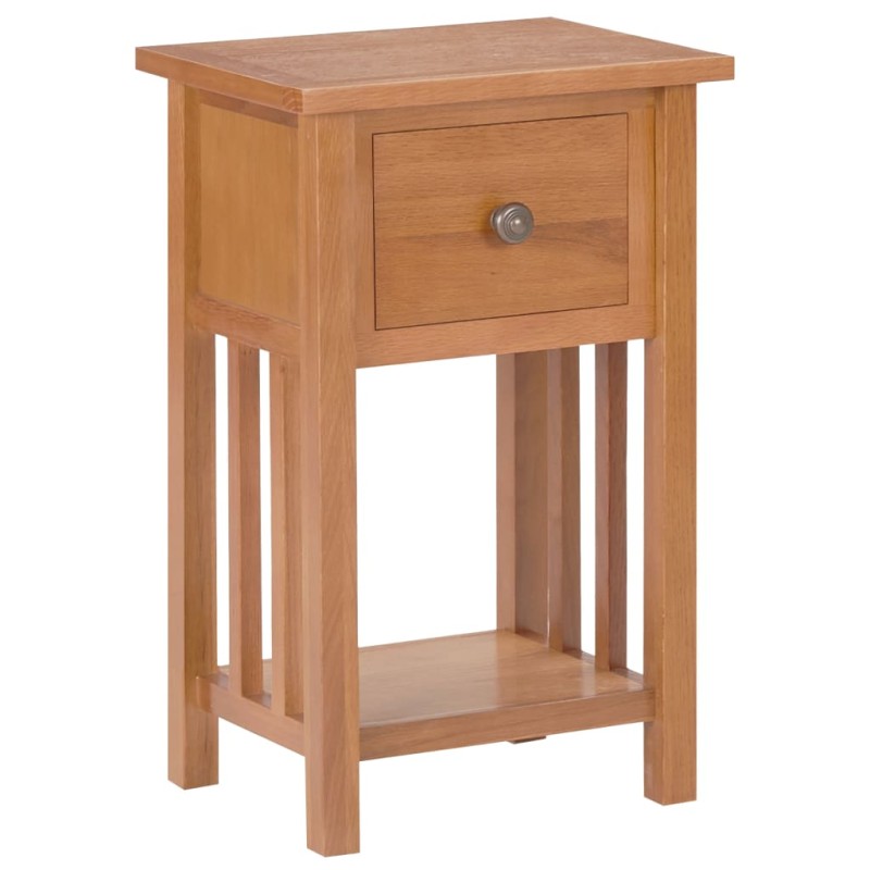 vidaXL Mesa revistero con cajón madera maciza de roble 35x27x55 cm vidaXL Mesa revistero con cajón madera maciza de roble 35x27x55 cm