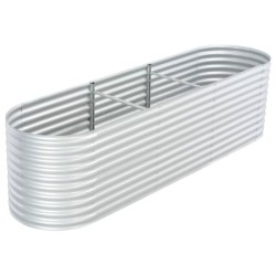 vidaXL Arriate de acero galvanizado plateado 320x80x81 cm
