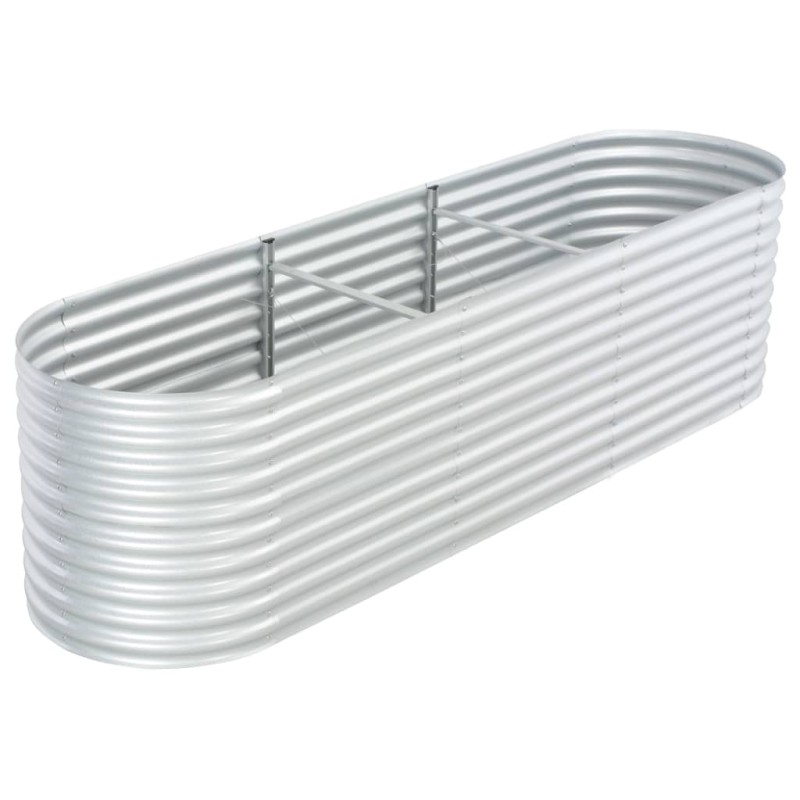 vidaXL Arriate de acero galvanizado plateado 320x80x81 cm vidaXL Arriate de acero galvanizado plateado 320x80x81 cm