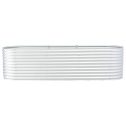 vidaXL Arriate de acero galvanizado plateado 320x80x81 cm